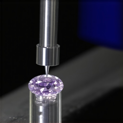 Jeweler analyzing gemstone treatments with spectrometer and microscope
