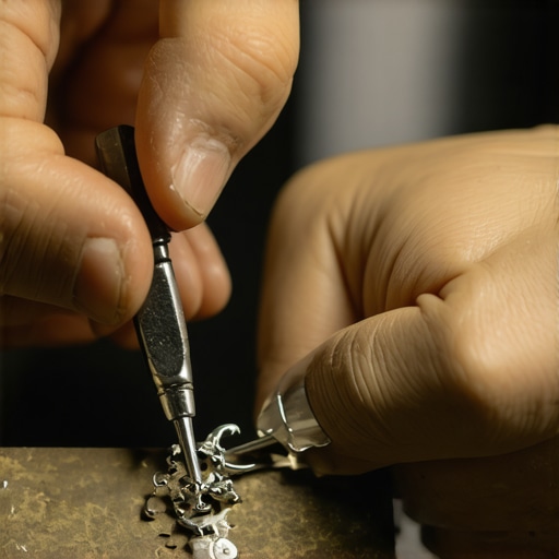 Expert Jewelry Repair Close-Up Jeweler fixing vintage jewelry with precision tools
