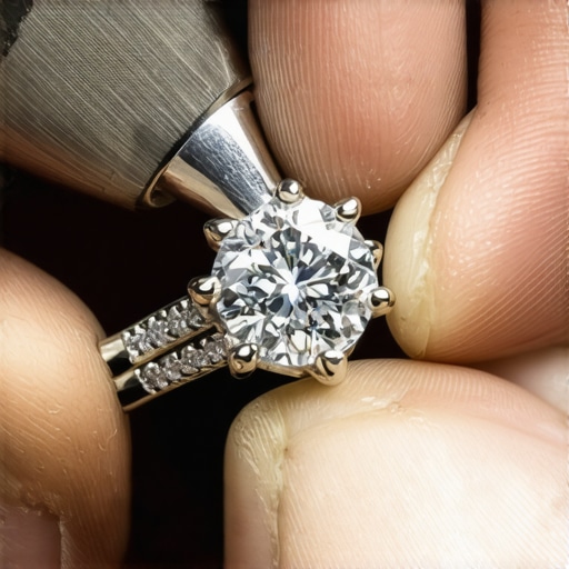 Jeweler carefully restoring a vintage diamond ring with precision tools