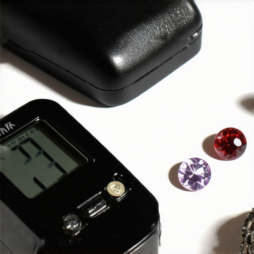 Essential Jewelry Appraisal Tools for Longevity Jeweler examining jewelry with a loupe, digital scale, and gemstone refractometer.