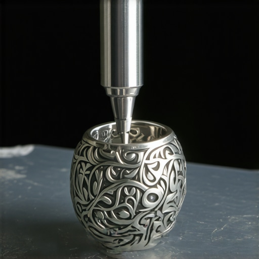 A detailed close-up of an artisan engraving a design onto a silver ring using fine tools.