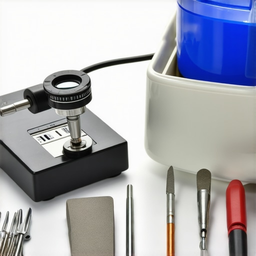 A detailed view of essential jewelry repair equipment used by professionals.