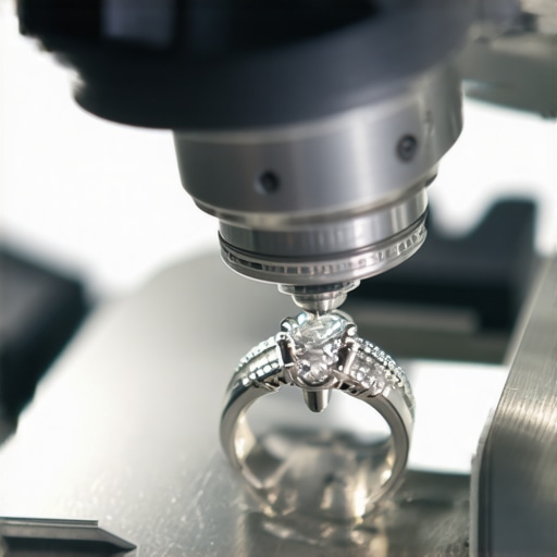 Jeweler engraving a ring with a microscope for accuracy