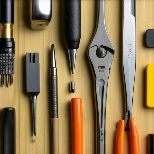 A selection of high-quality jewelry repair tools on a workbench, including pliers, a magnifying loupe, and a laser welder.