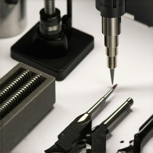 A professional jeweler's workspace featuring precision tools and inspection devices for jewelry care.