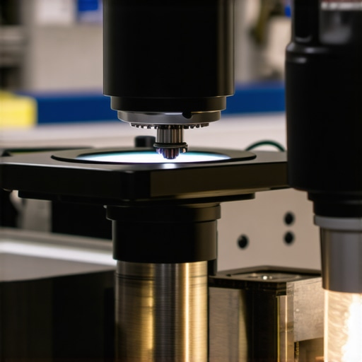 Jewelry Repair Tools in Action A jeweler working with laser welding equipment and magnification tools in a well-organized workshop.